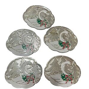VTG! WM A. Rogers  Swan Holiday Coasters Set